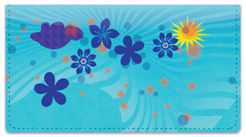 Cute Blue Flower Checkbook Cover