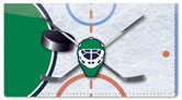 Green &amp; Blue Hockey Checkbook Cover