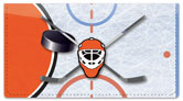 Orange &amp; Black Hockey Checkbook Cover