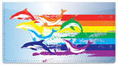 Rainbow Dolphin Checkbook Cover