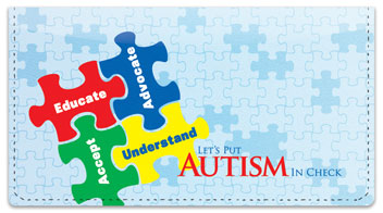 Autism Puzzle Pieces Checkbook Cover