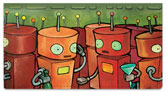 Robot Party Checkbook Cover
