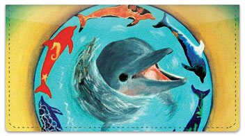 Swimming Dolphin Checkbook Cover