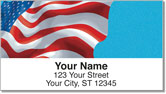 Waving US Flag Address Labels