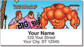 Bodybuilder Cartoon Address Labels