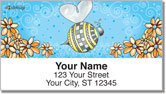 Orange Daisies with Bees Address Labels