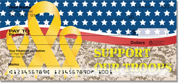 Support Our Troops Yellow Ribbon Checks