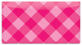 Pink Plaid Checkbook Cover
