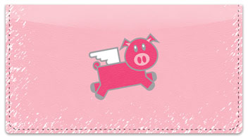 Pink Pig Checkbook Cover