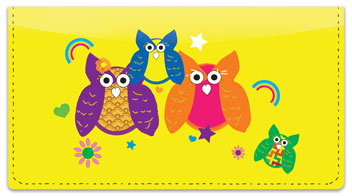 Colorful Owl Checkbook Cover