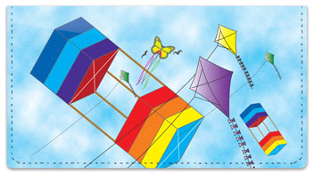 Colorful Kite Checkbook Cover