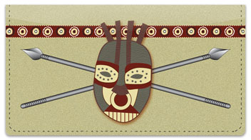 African Tribal Mask Checkbook Cover