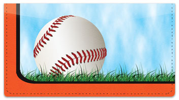 Orange & Black Baseball Fan Checkbook Cover