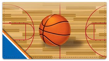Blue & Orange Basketball Checkbook Cover