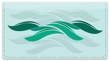 Stylized Wave Checkbook Cover
