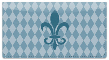 Blue Fleur de Lis Checkbook Cover
