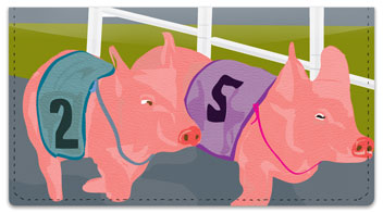 Pig Racing Checkbook Cover