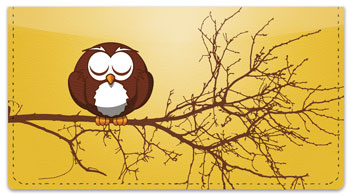 Cartoon Owl Checkbook Cover
