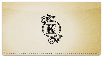 K Monogram Checkbook Cover