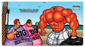 Bodybuilder Cartoon Checkbook Cover
