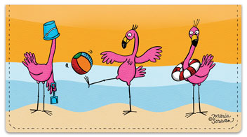Scrivan Flamingos Checkbook Cover