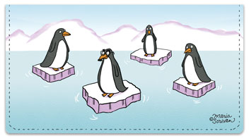 Scrivan Penguins Checkbook Cover