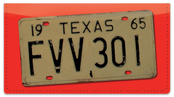 Texas License Plate Checkbook Cover