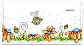 Orange Daisies with Bees Checkbook Cover