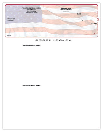 American Flag Top QuickBooks Checks
