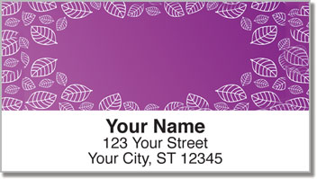 Purple Leaf Border Address Labels