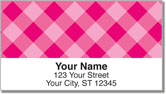 Pink Plaid Address Labels