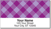 Purple Plaid Address Labels