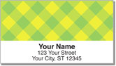 Yellow Plaid Address Labels