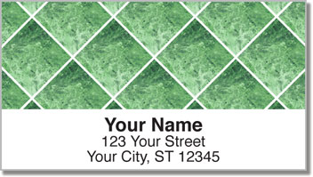 Green Marble Tile Address Labels