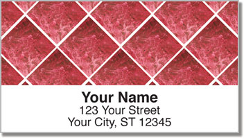 Red Marble Tile Address Labels