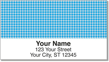 Blue Houndstooth Address Labels