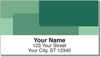 Green Rectangle Address Labels