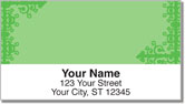 Green Corner Scroll Address Labels