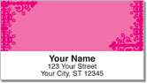 Pink Corner Scroll Address Labels