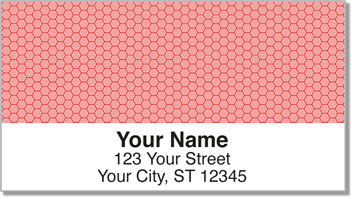 Red Honeycomb Address Labels
