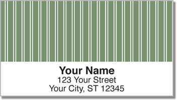 Green Pinstripe Address Labels