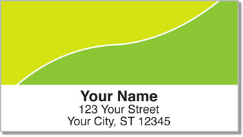 Green Graceful line Address Labels