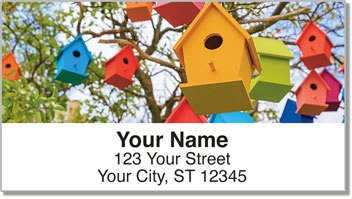 Wooden Birdhouse Address Labels