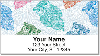 Colorful Owl Address Labels