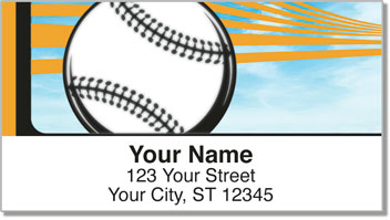 Orange & Black Baseball Fan Address Labels