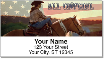 Rodeo Cowgirl Address Labels