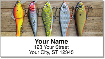 Lucky Fishing Lure Address Labels