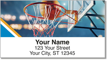 Blue & Orange Basketball Address Labels