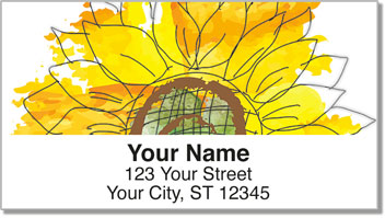 Retro Sunflower Address Labels