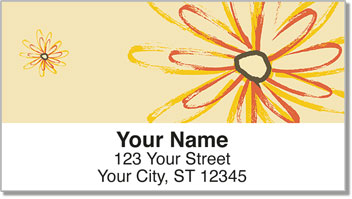 Flower Sketch Address Labels